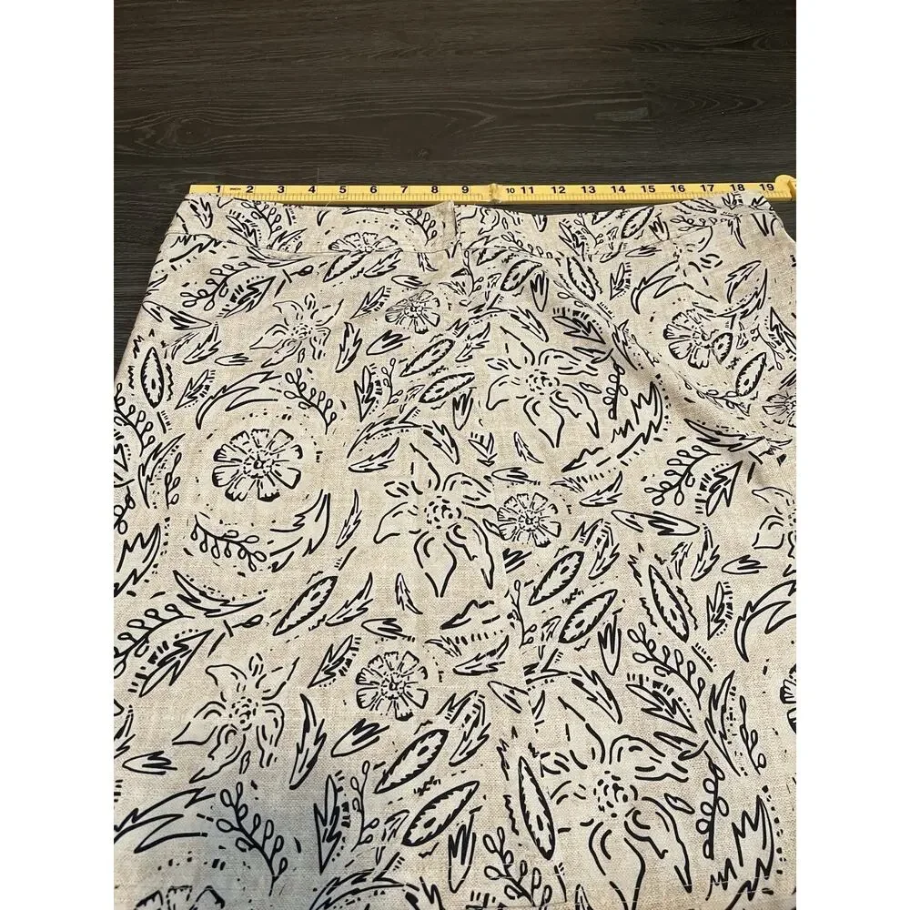 Rip Skirt Beige Black Print Casual Womens Size XL